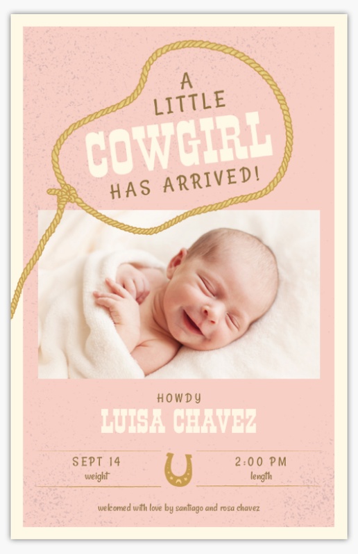 A baby lasso gray brown design for Birth Announcements with 1 uploads