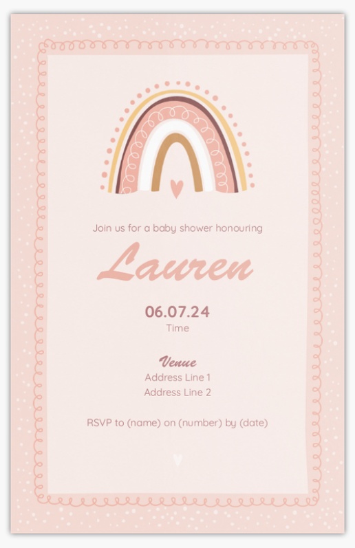 Design Preview for Baby Shower Invitations, 18.2 x 11.7 cm