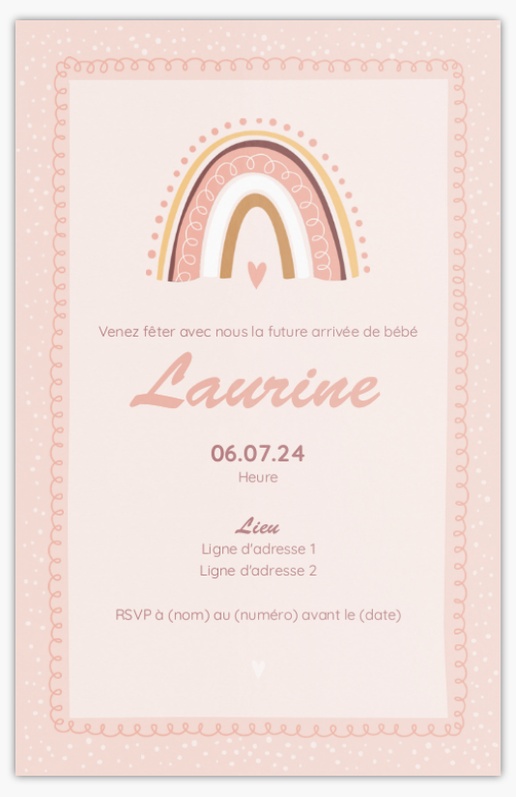 Aperçu du graphisme pour Cartes d’invitations baby shower, 18.2 x 11.7 cm