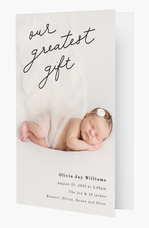 A birth announcement our greatest gift black design for Theme with 1 uploads