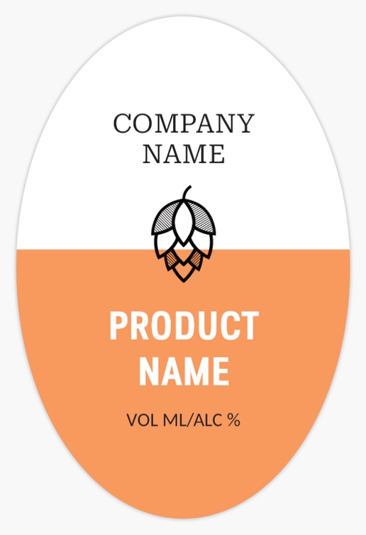 Design Preview for Design Gallery: Minimal Beer Labels, Oval 7.5 x 5 cm Vertical