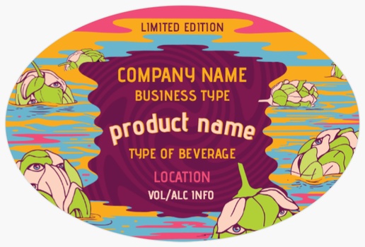 Design Preview for Design Gallery: Fun & Whimsical Beer Labels, Oval 15 x 10 cm Horizontal