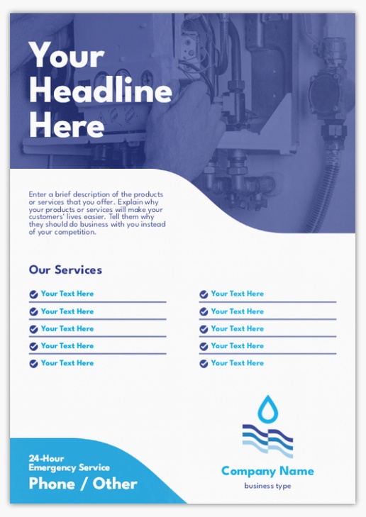 Design Preview for Design Gallery: Plumbing Postcards, A5 (148 x 210 mm)