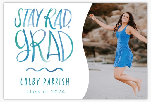 A surfing graduation white blue design for Occasion with 1 uploads