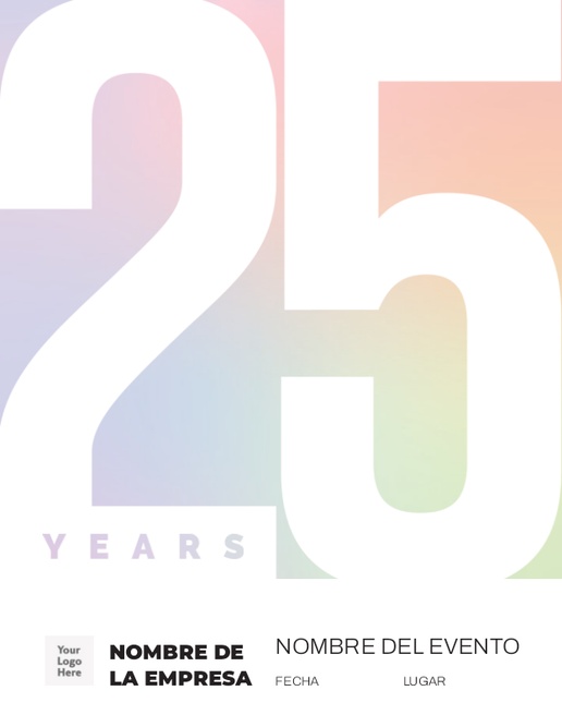 Un 25 aniversario empresarial diseño blanco negro para Empresas con 1 imágenes