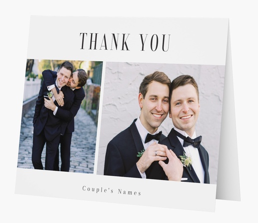 A fall wedding thank you white gray design for Photo with 2 uploads
