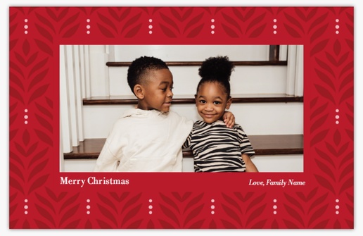 A horizontal christmas card red brown design for Theme with 1 uploads