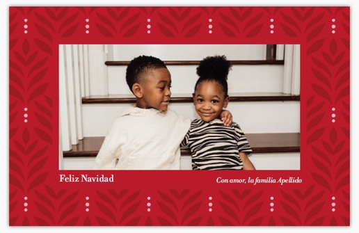 Un horizontal tarjeta de navidad diseño rojo marrón para Tema con 1 imágenes