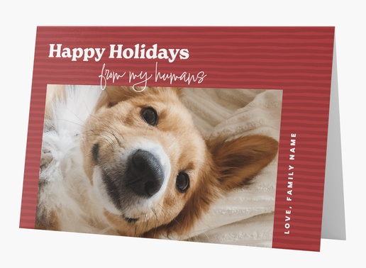 A pet christmas happy holidays from my humans brown pink design for Greeting with 1 uploads