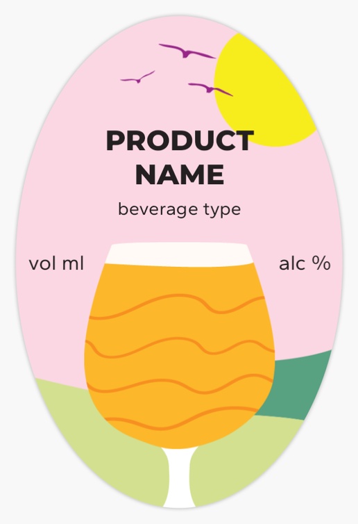 Design Preview for Design Gallery: Minimal Beer Labels, Oval 7.5 x 5 cm Vertical