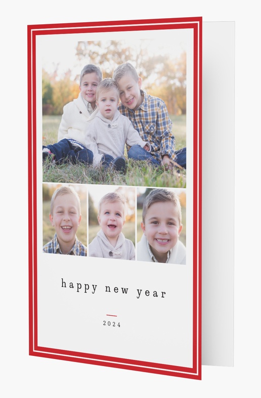 A multiphoto new year red gray design for Traditional & Classic with 4 uploads