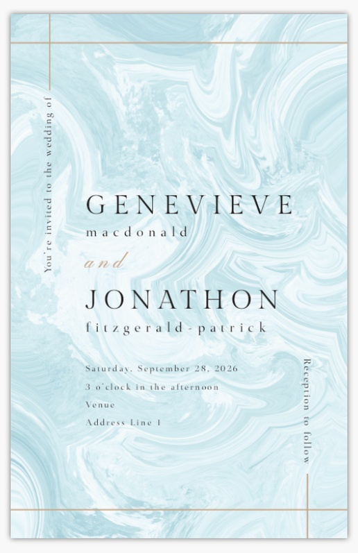 Design Preview for Patterns & Textures Wedding Invitations Templates, 4.6" x 7.2" Flat