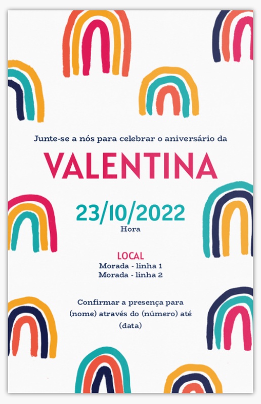 Pré-visualização do design de Convites de aniversário para crianças , 18,2 x 11,7 cm