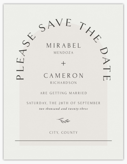 Design Preview for Templates for Minimal Save The Date Cards , Flat 10.7 x 13.9 cm