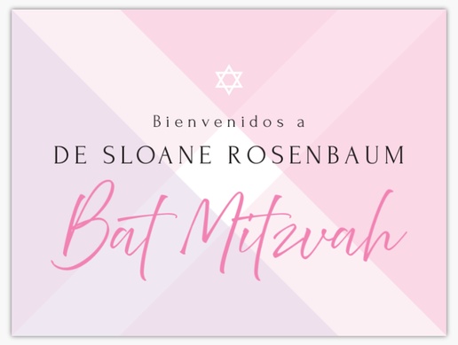 Un bat mitzvah tartán rosa diseño rosa blanco para Cumpleaños de adolescentes