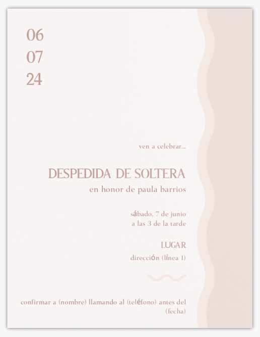 Vista previa del diseño de Galería de diseños de tarjetas e invitaciones para despedida de soltera, Plano 13,9 x 10,7 cm