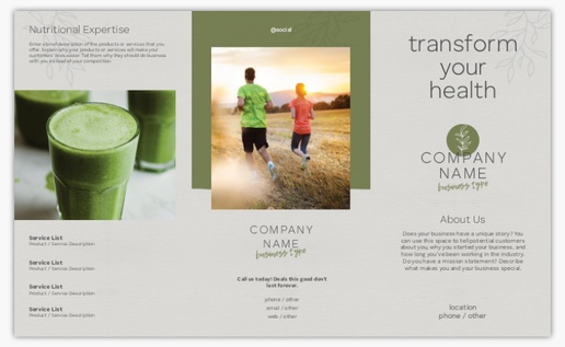 Design Preview for Health & Wellness Custom Menus Templates, Tri-Fold Menu
