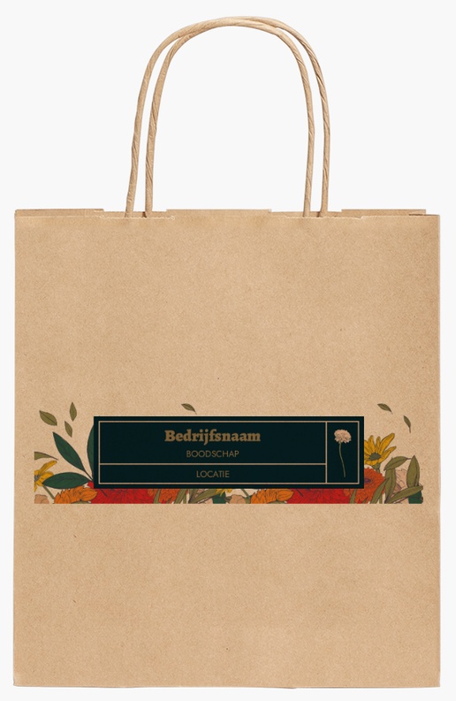 Voorvertoning ontwerp voor Ontwerpgalerij: Bloemist Kraftpapieren tassen, 19 x 8 x 21 cm