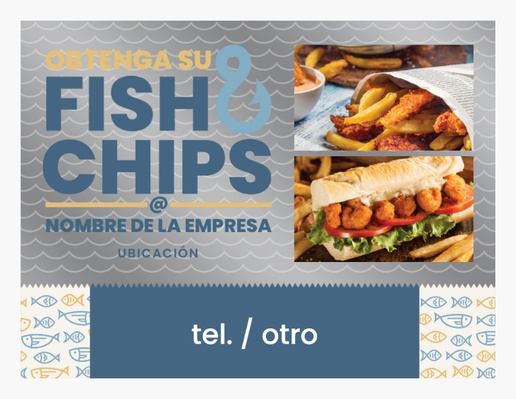 Un pescado y patatas fritas restaurante de mariscos diseño gris crema