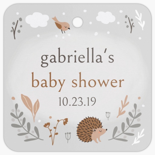 A welcome little one baby shower gray design for Animals