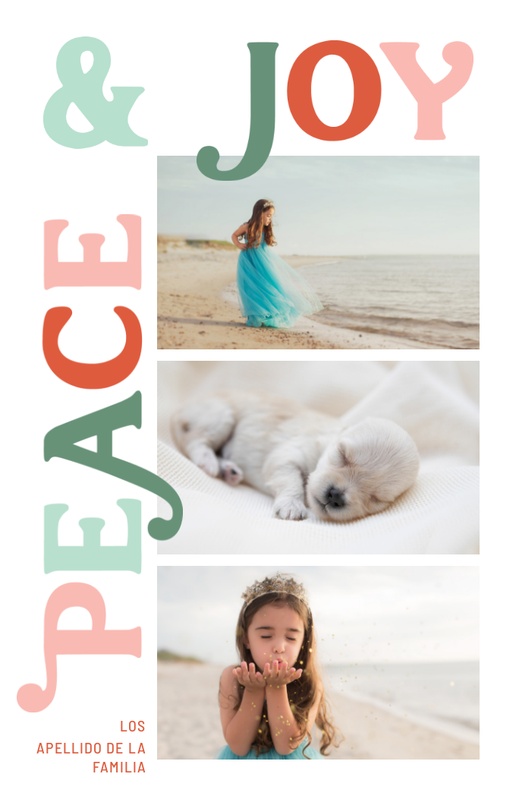 Un tipo caprichoso alegría paz diseño crema para Saludos  con 3 imágenes
