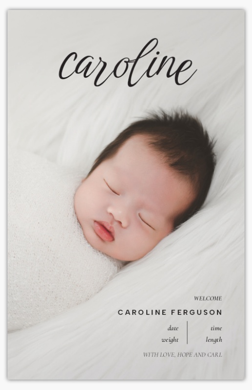 Design Preview for Baby Invitations & Announcements Templates, 4.6” x 7.2” Flat