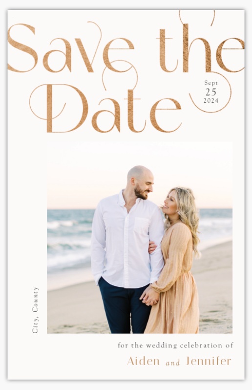Design Preview for Elegant Save the Date Cards Templates, 4.6" x 7.2"