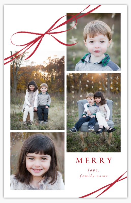 Design Preview for Traditional & Classic Christmas Cards Templates, Flat 4.6" x 7.2" 
