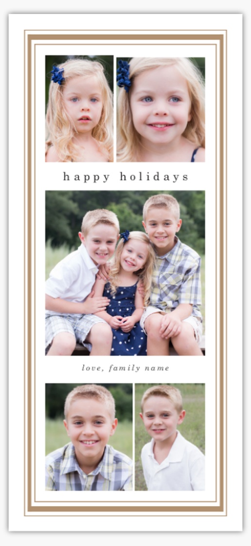 A holiday gold and white white gray design for Greeting with 5 uploads