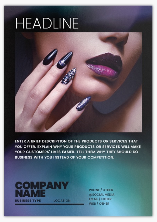 Design Preview for Design Gallery: Nail Salons Postcards, A5 (148 x 210 mm)