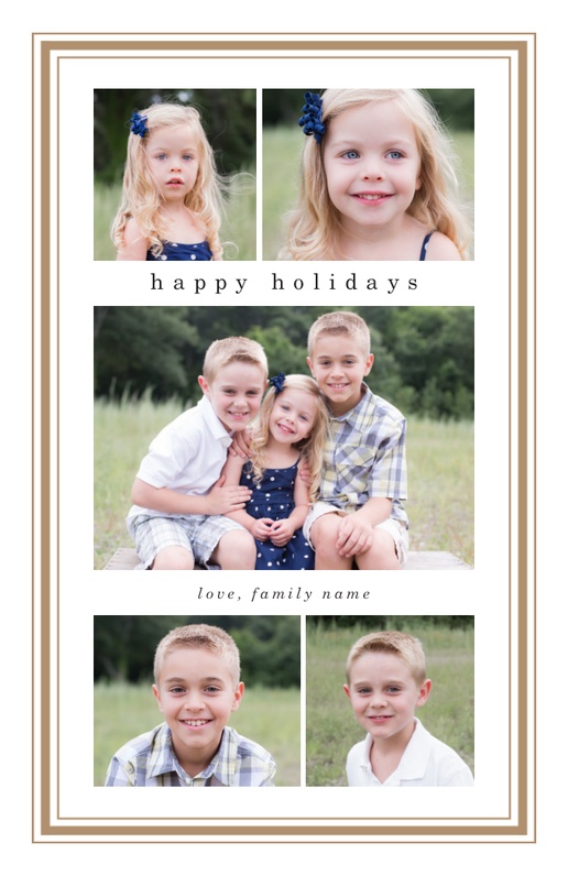A multiphoto card classic gray white design for Holiday with 5 uploads