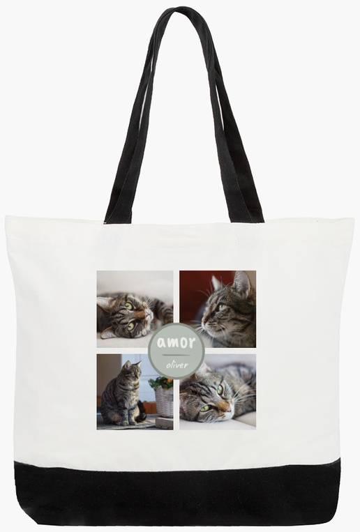 Un regalo para gatos mascota diseño crema gris para Tema con 4 imágenes