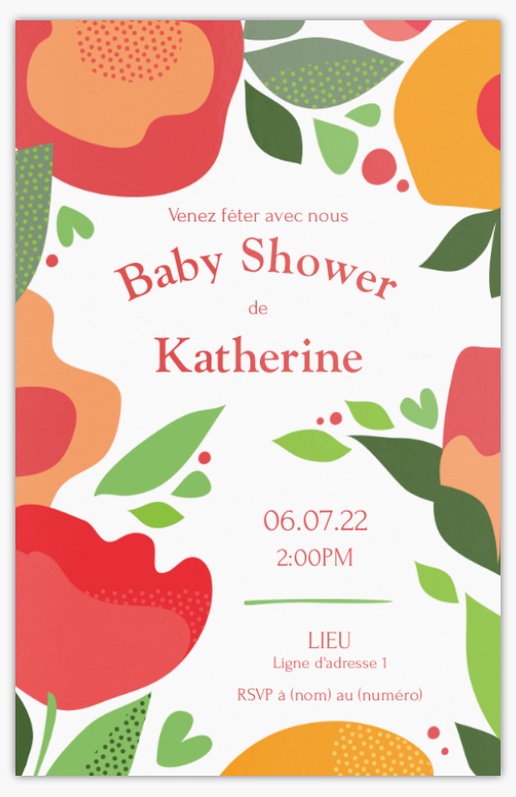 Aperçu du graphisme pour Cartons d’invitation baby shower, 18.2 x 11.7 cm
