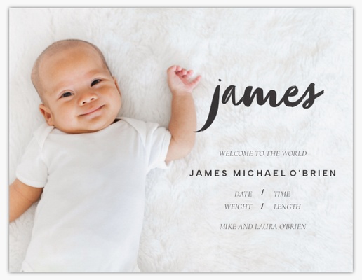 Design Preview for Baby Announcement Cards, 13.9 x 10.7 cm