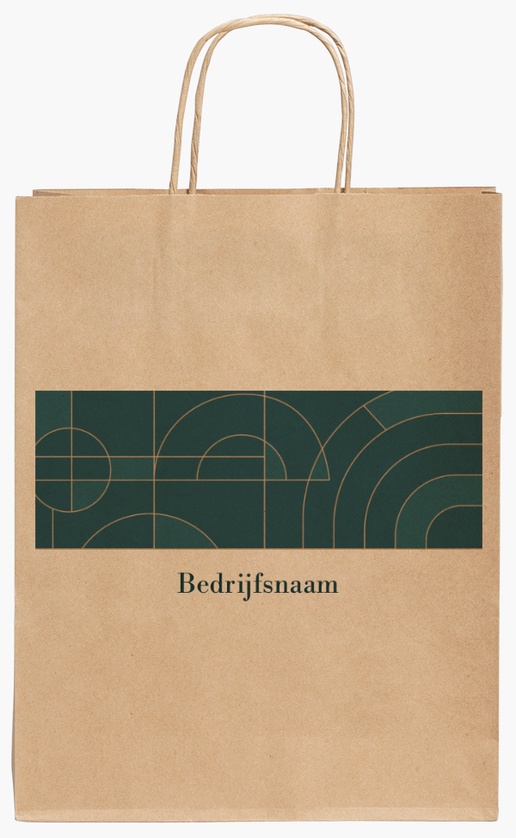 Voorvertoning ontwerp voor Ontwerpgalerij: Financieel en verzekering Kraftpapieren tassen, 24 x 11 x 31 cm