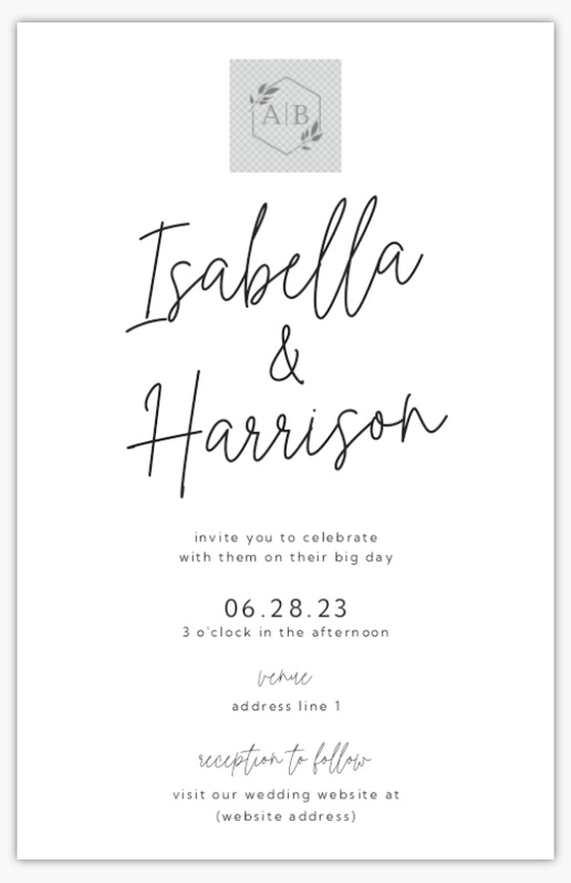 Design Preview for Design Gallery: Minimal Wedding Invitations, 4.6" x 7.2" Flat