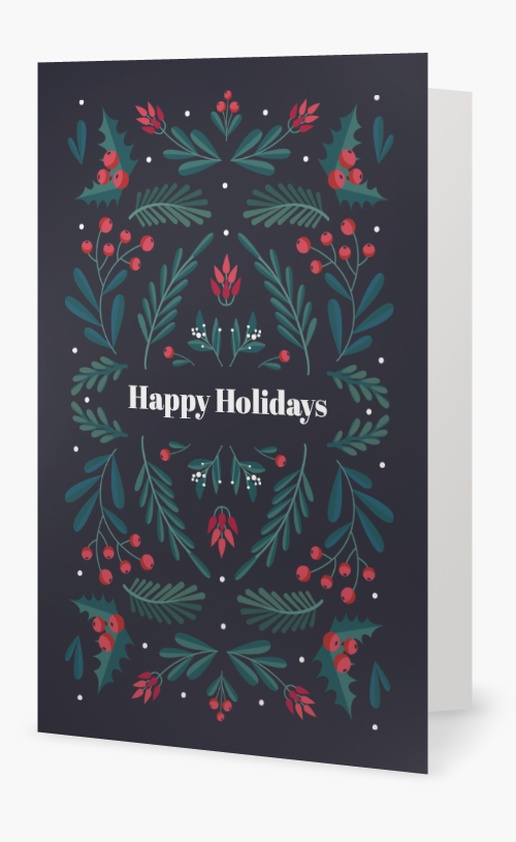 A timeless greenery christmas florals black gray design for Greeting