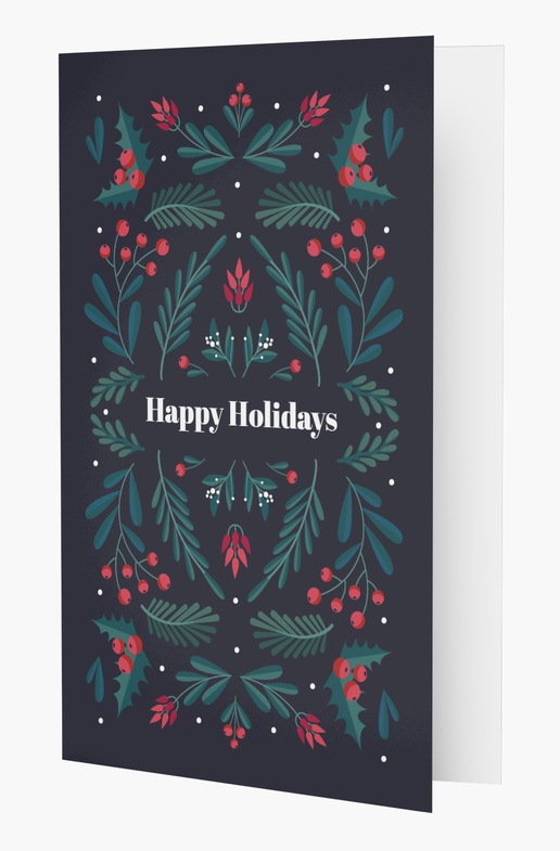 A timeless greenery christmas florals black gray design for Greeting