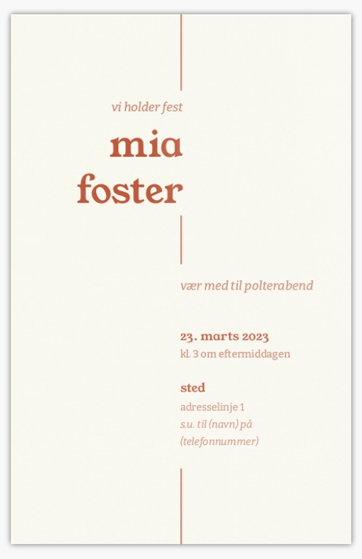 Forhåndsvisning af design for Designgalleri: Bryllupsbegivenheder Invitationer og kort, Enkeltsidet 18.2 x 11.7 cm