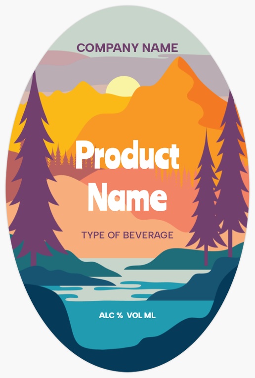 Design Preview for Design Gallery: Nature & Landscapes Beer Labels, Oval 15 x 10 cm Vertical
