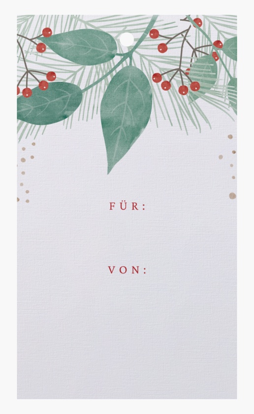 Designvorschau für Weihnachts-Geschenkanhänger, 5 x 9 cm Leinenpapier