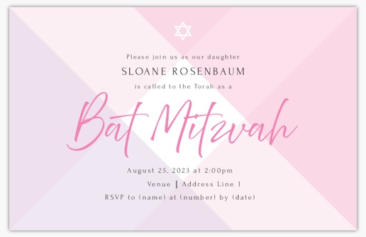 A geometric pink plaid gray design for Bar & Bat Mitzvah
