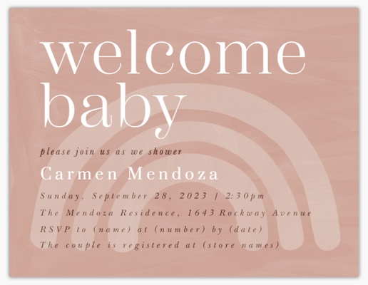 Design Preview for Baby Shower Invitations , 5.5" x 4" Flat