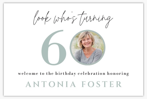 A look who's turning 60 sixty white gray design for Milestone Birthday with 1 uploads