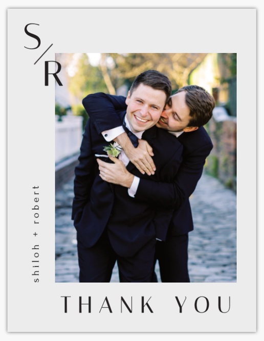 A simple wedding thank you note gray design for Theme with 1 uploads