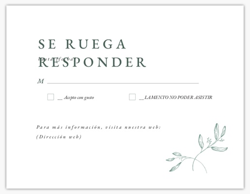 Un vegetación tarjeta de respuesta diseño blanco para Primavera