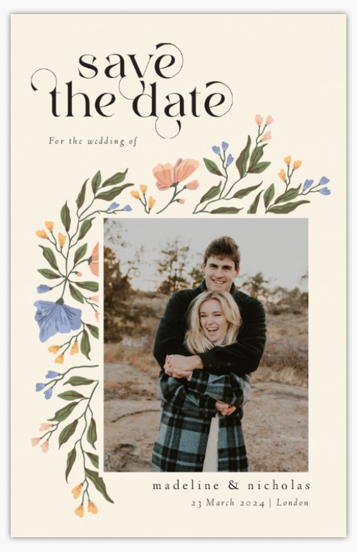 Design Preview for Templates for Vintage Save The Date Cards , Flat 11.7 x 18.2 cm