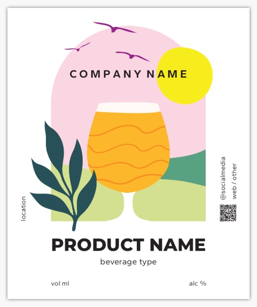 Design Preview for Design Gallery: Minimal Beer Labels, Rectangle 12 x 10 cm Vertical