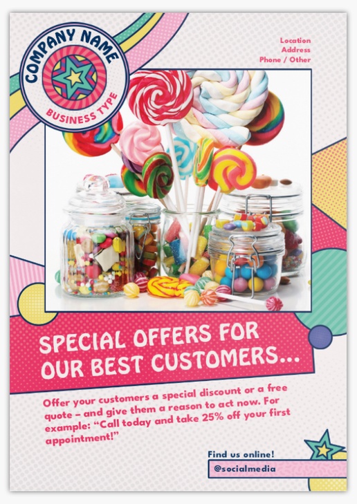 Design Preview for Design Gallery: Sweet Shops Postcards, A5 (148 x 210 mm)
