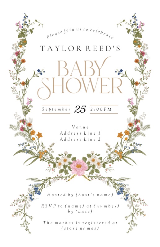 Design Preview for Couples Shower Invitations, 4.6” x 7.2” Flat